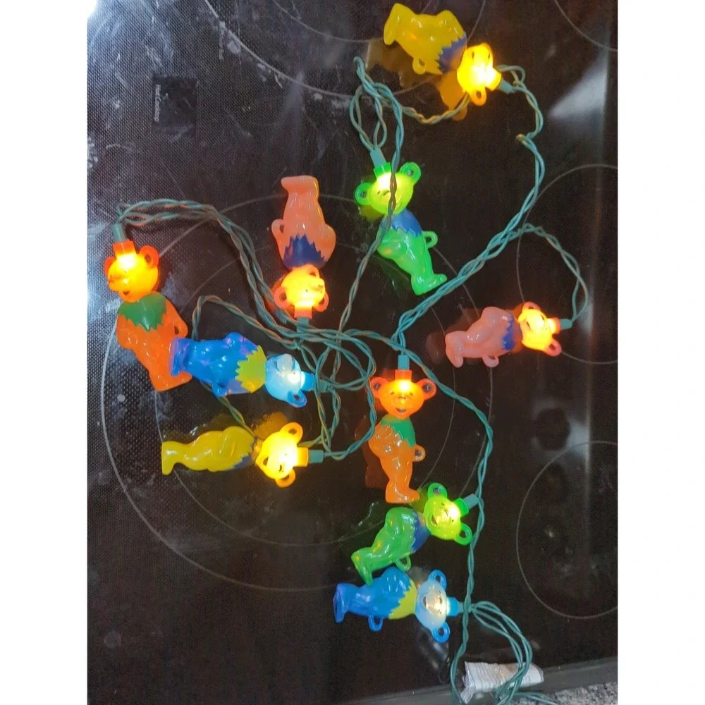 Kurt Adler Grateful Dead Dancing Bear String Lights Multicolor Works 10 lights